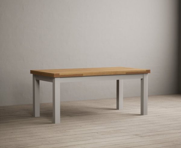 Extending Buxton 180cm Oak and Soft White Painted Dining Table | Bed Sava