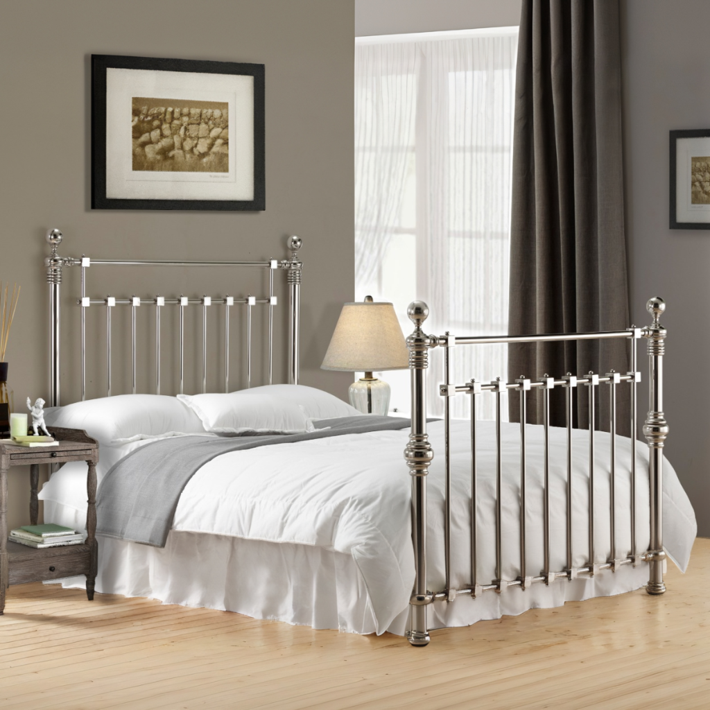 Time Living Edward Bed Frame-Chrome-Double