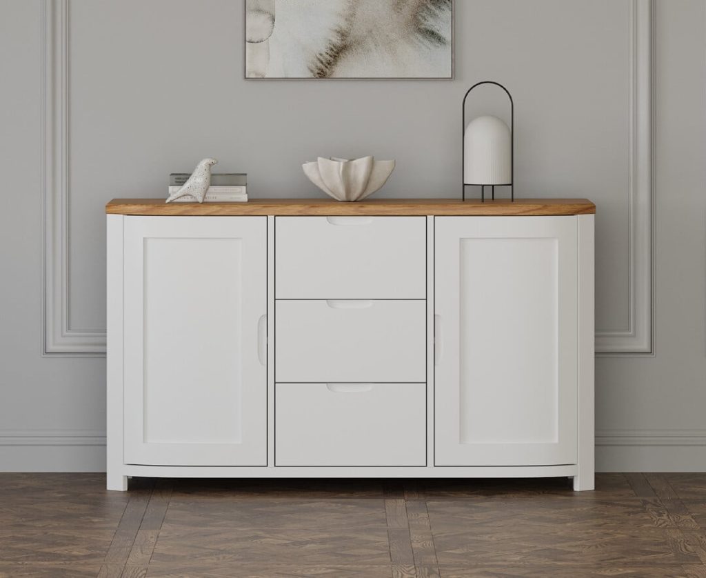 Bradwell Oak and Signal White Painted Large Sideboard