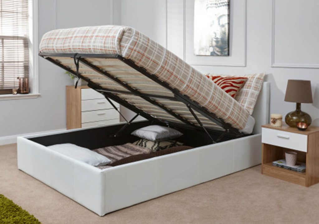 GFW End Lift Storage Ottoman-White/White-Kingsize