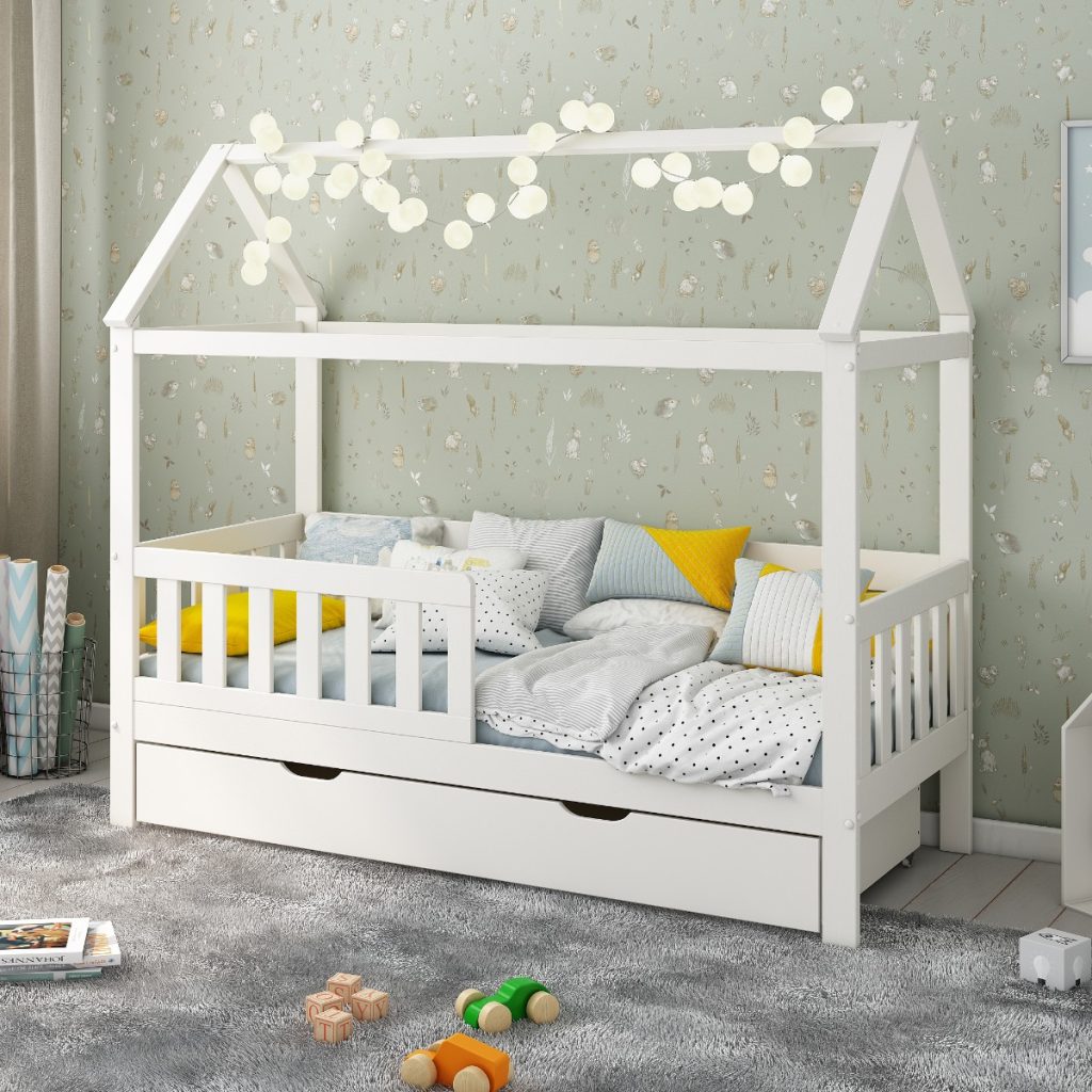 Noomi Essie Solid Wood Shorty House Bed White (FSC-Certified)
