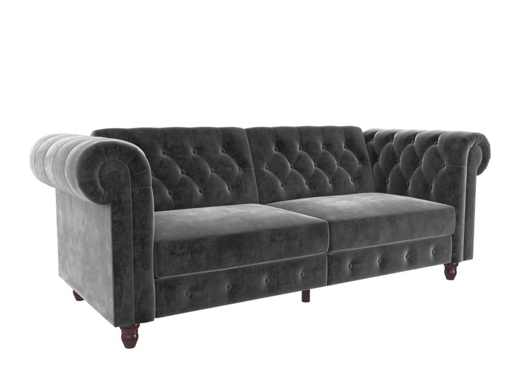 Dorel Felix Chesterfield Sofa Bed-Grey