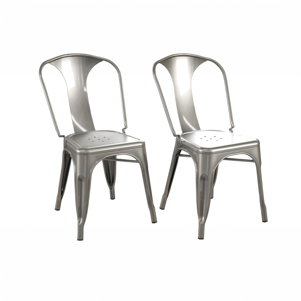 Dorel Finn Metal Dining Chairs Set of 2-Grey