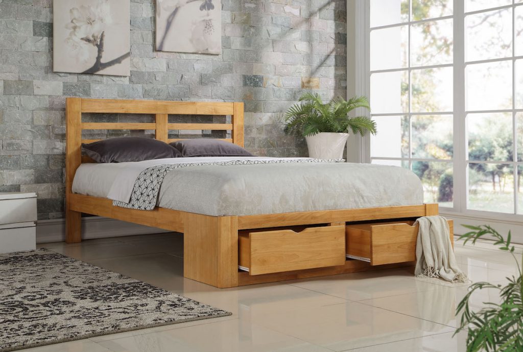 Flintshire Furniture New Bretton Wooden Bed Frame -Oak-Double