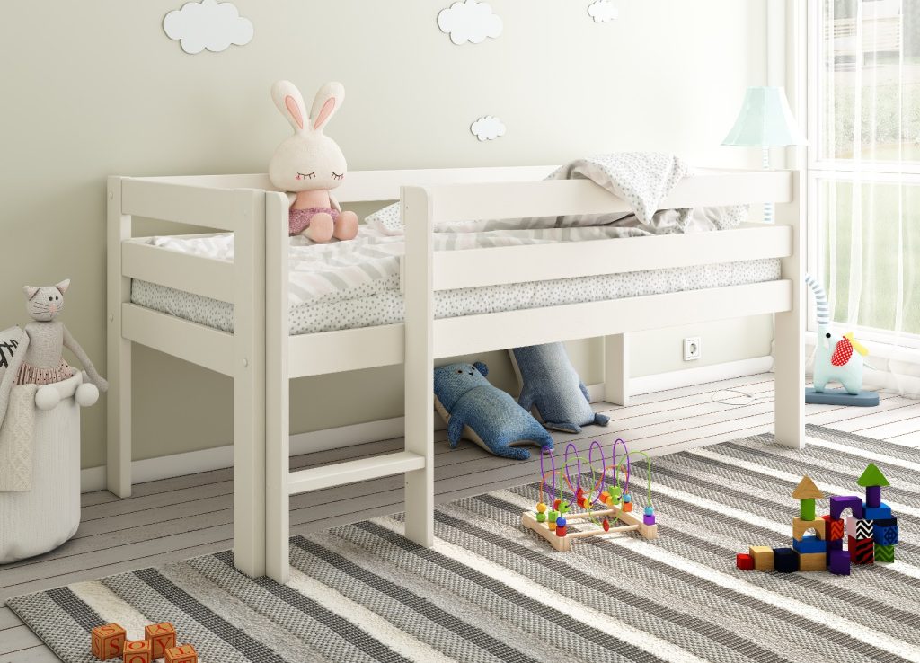 Noomi Solid Wood Shorty Mid Sleeper White (FSC-Certified)