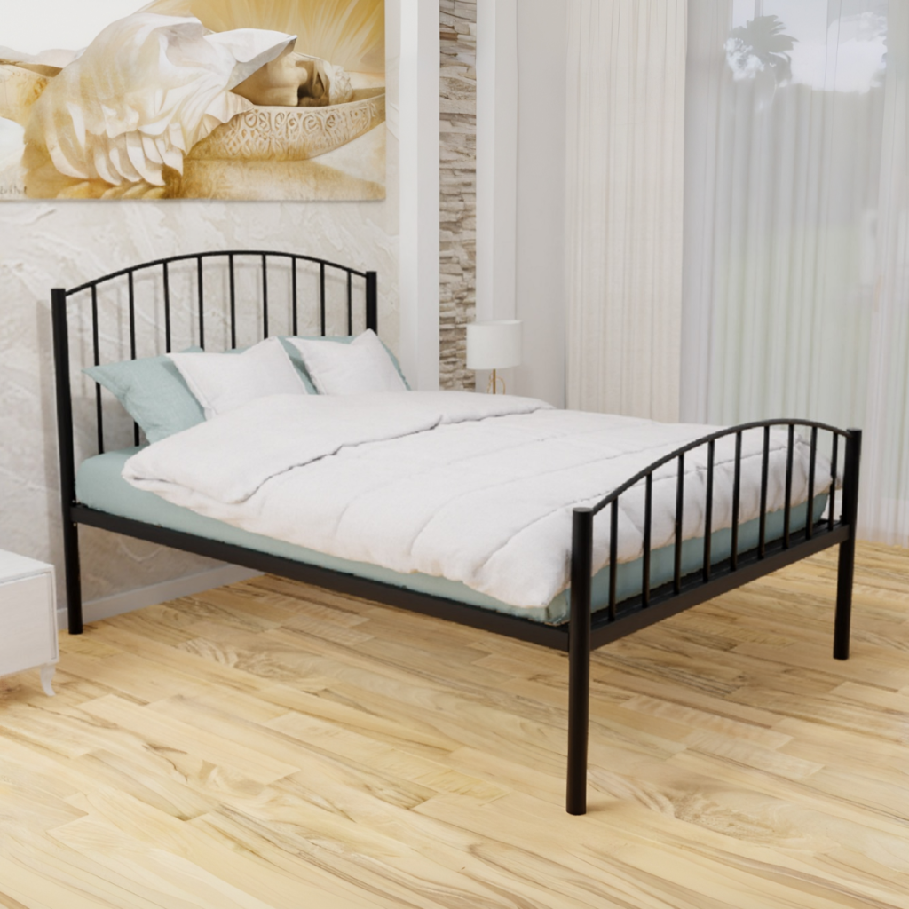 Wholesale Beds Francesca Wrought Iron Bed Frame-Black -Low Foot End-Single