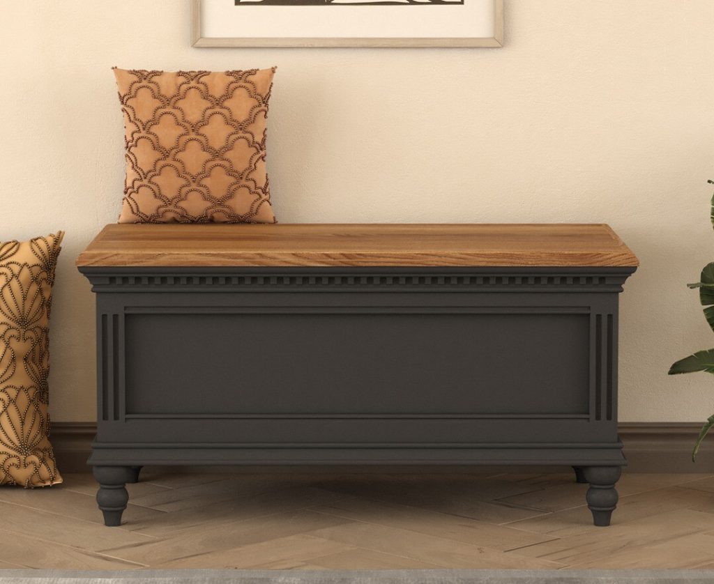 Francis Oak and Charcoal Grey Painted Blanket Box
