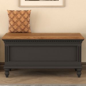 Francis Oak and Charcoal Grey Painted Blanket Box | Bed Sava