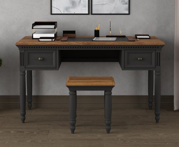 Francis Oak and Charcoal Grey Painted Computer Desk | Bed Sava