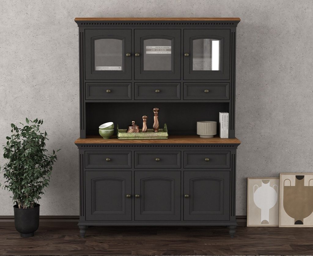 Francis Oak and Charcoal Grey Painted Large Dresser