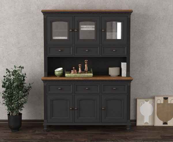 Francis Oak and Charcoal Grey Painted Large Dresser | Bed Sava