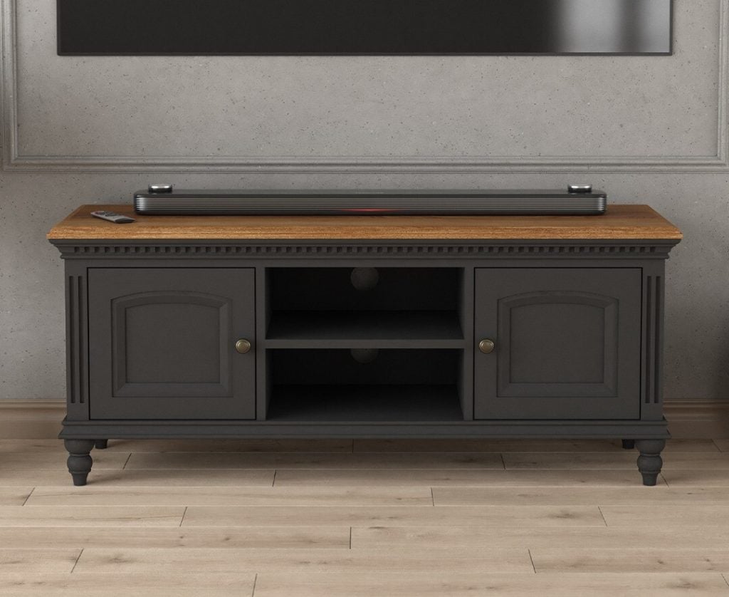 Francis Oak and Charcoal Grey Painted Large TV Cabinet