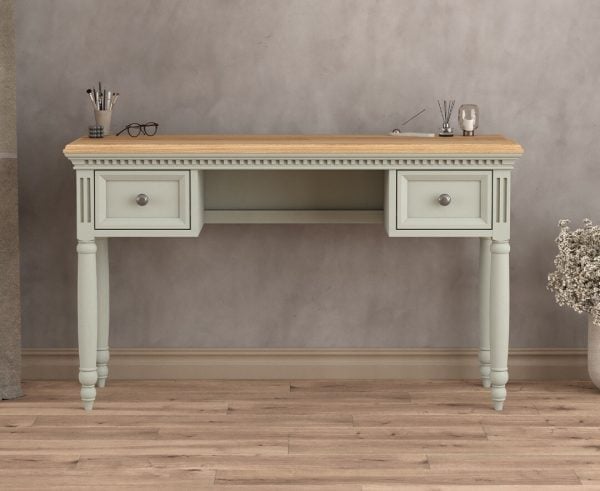 Francis Oak and Soft Green Painted Computer Desk | Bed Sava