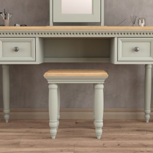 Francis Oak and Soft Green Painted Dressing Table Stool | Bed Sava