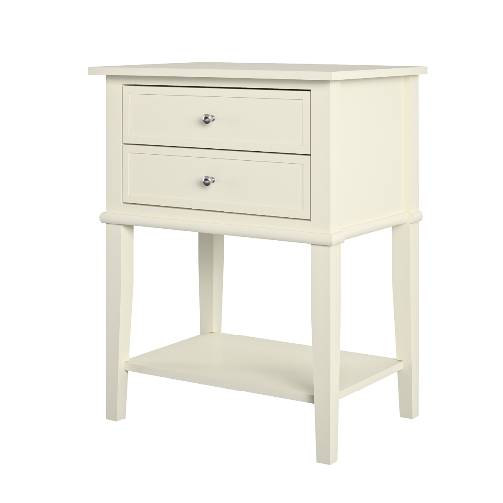 Dorel Franklin 2 Drawer Accent Table-White