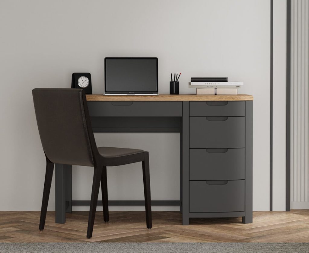 Bradwell Oak and Charcoal Painted Computer Desk