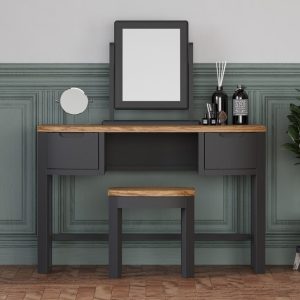 Bradwell Oak and Charcoal Painted Dressing Table Set | Bed Sava