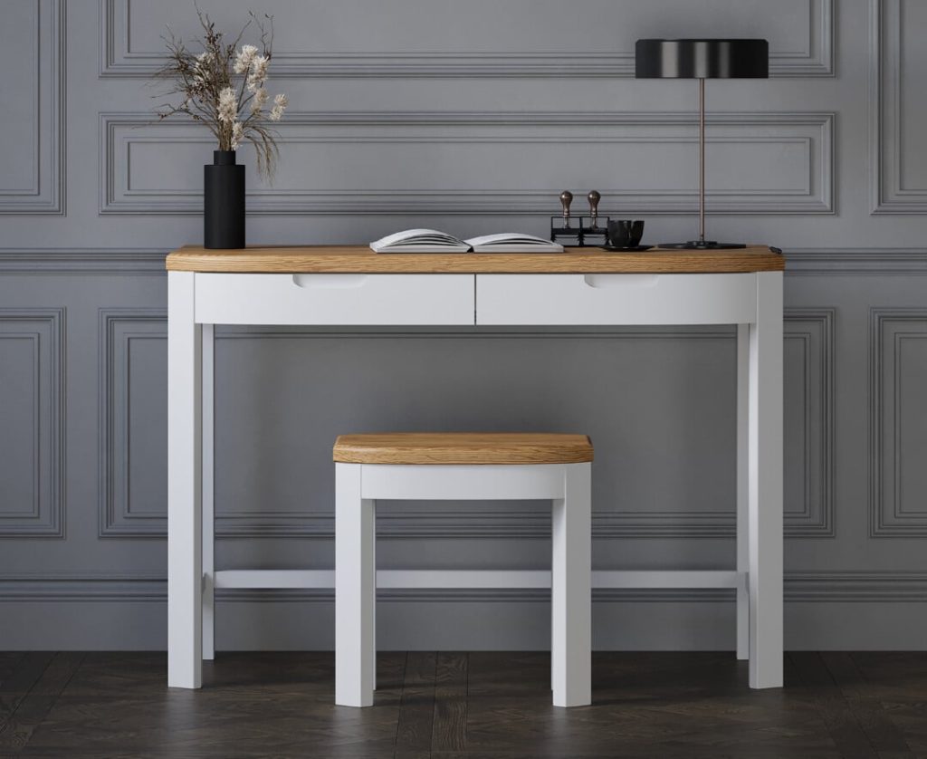 Bradwell Oak and Signal White Painted Compact Desk