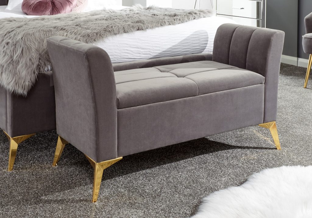 GFW Pettine Ottoman Storage Bench -Grey