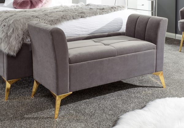 GFW Pettine Ottoman Storage Bench  Grey | Bed Sava
