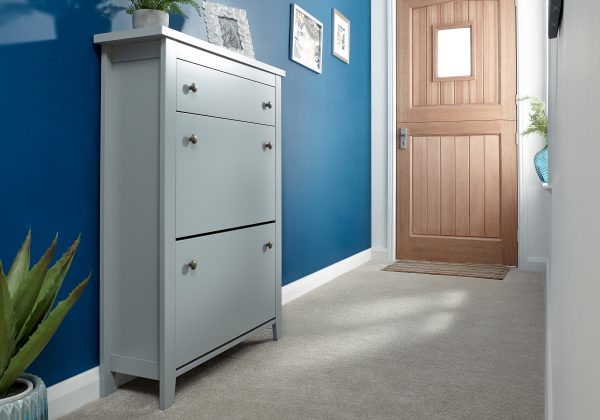 GFW Deluxe Two Tier Shoe Cabinet Grey | Bed Sava