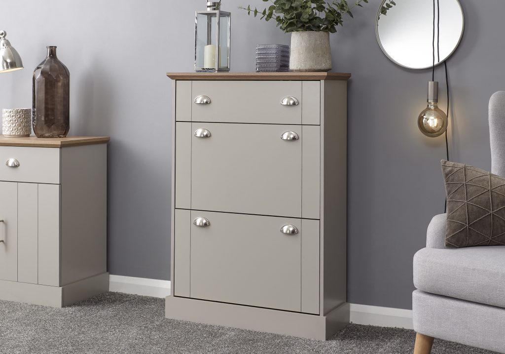 GFW Kendal Deluxe Shoe Cabinet -Grey