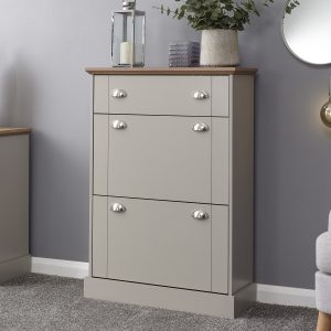 GFW Kendal Deluxe Shoe Cabinet  Grey | Bed Sava