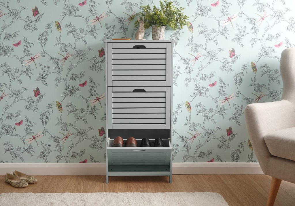GFW Bergen Three Tier Shoe Cabinet -Grey