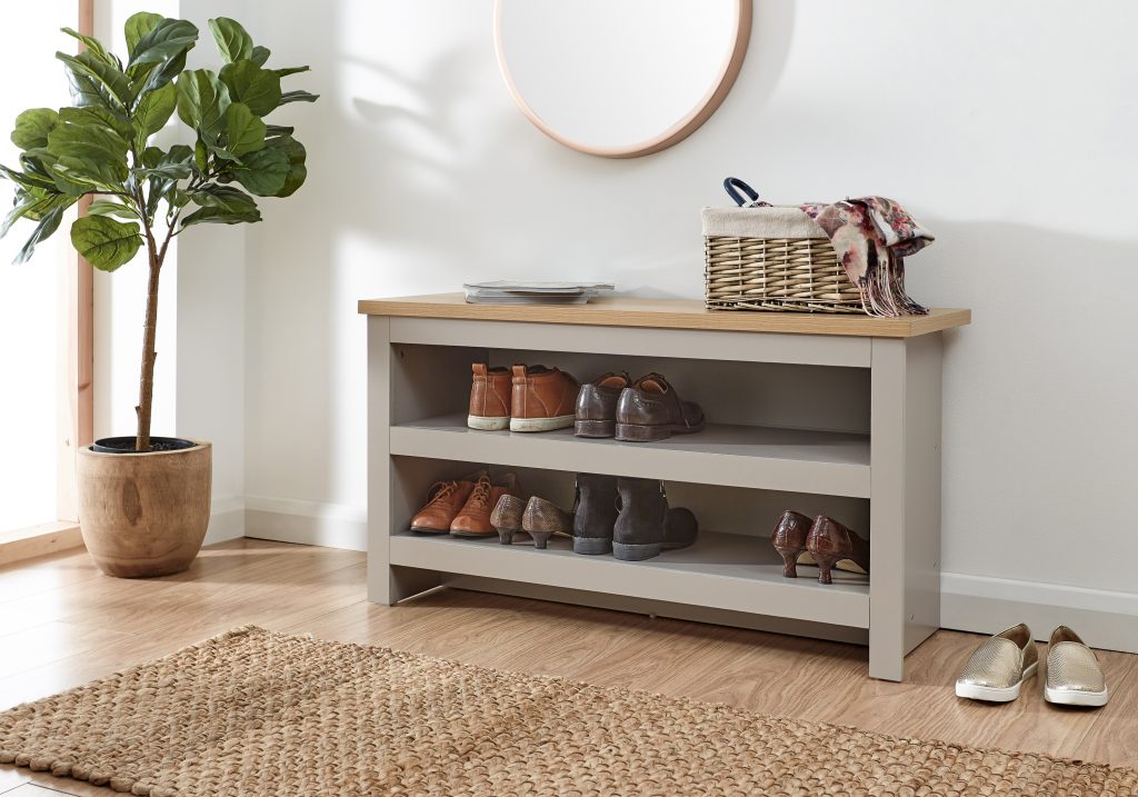 GFW Lancaster Simple Shoe Bench-Grey