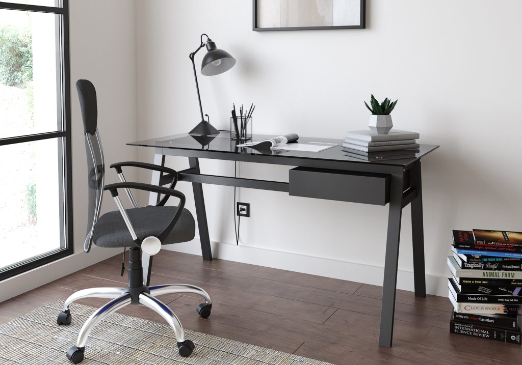 Alphason Richmond Glass Desk-Grey