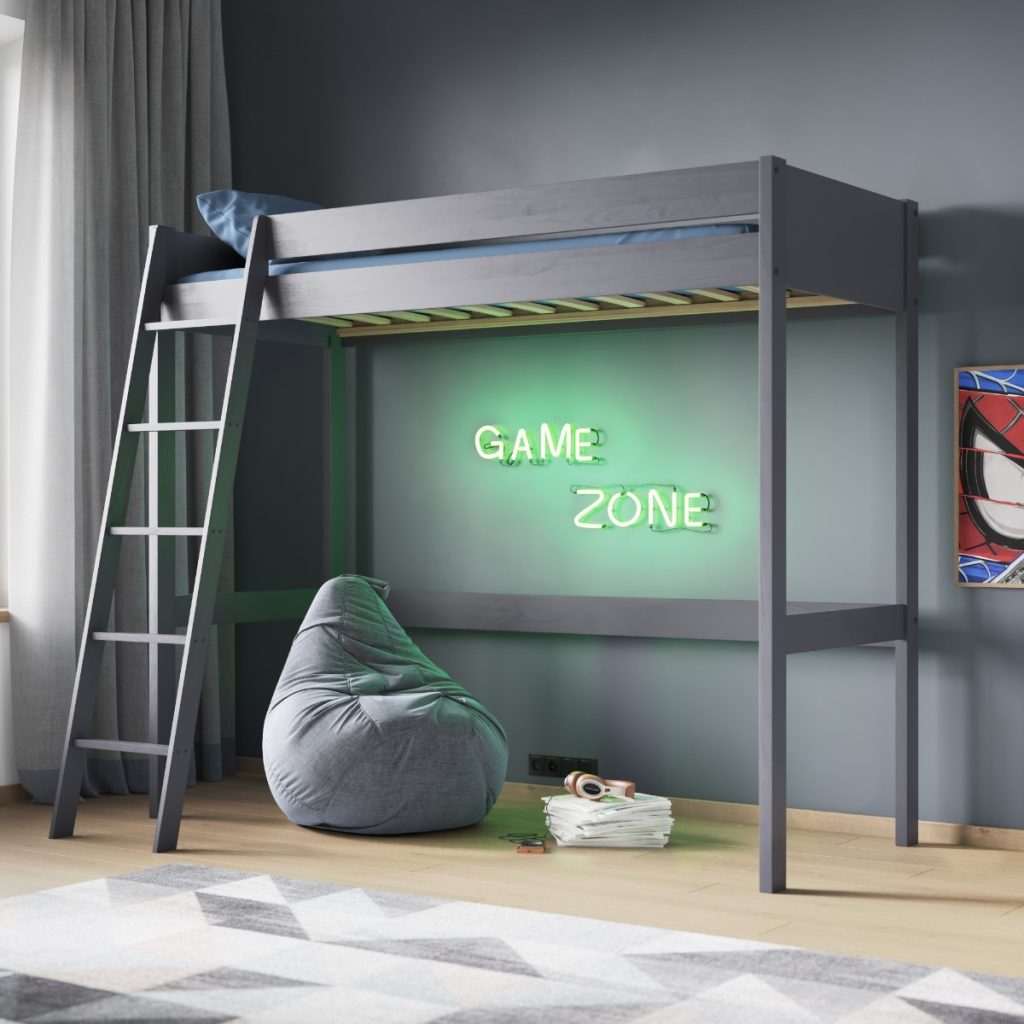 Noomi Tera Solid Wood High Sleeper Grey (FSC-Certified)