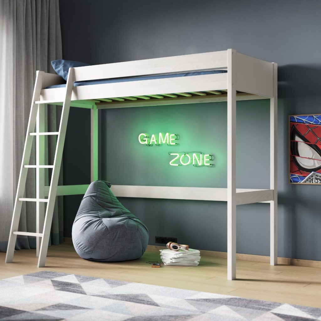 Noomi Tera Solid Wood High Sleeper White (FSC-Certified)