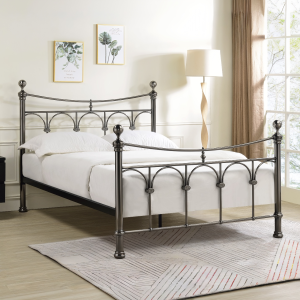 Limelight Gamma Bed Frame In Black Antique Nickel Kingsize | Bed Sava