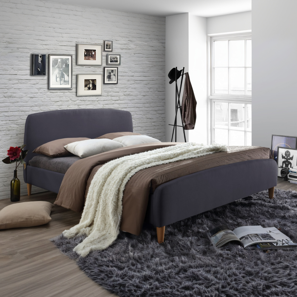Time Living Geneva Fabric Bed Frame-Dark Grey-Kingsize