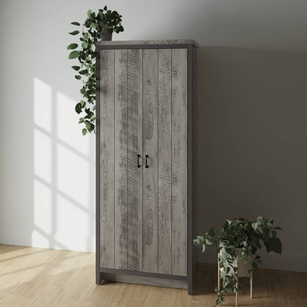 GFW Boston 2 Door Wardrobe Grey | Bed Sava
