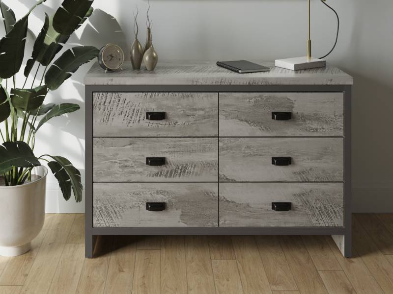 GFW Boston 3+3 Drawer Chest Grey