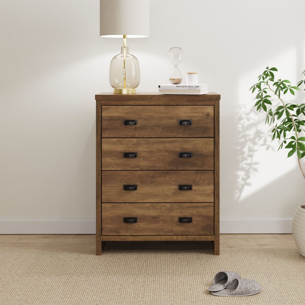 GFW Boston 4 Drawer Chest of Drawers-Knotty Oak