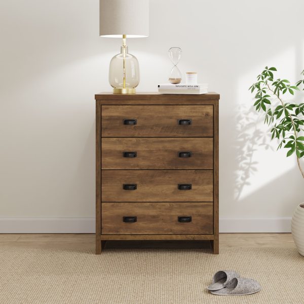 GFW Boston 4 Drawer Chest of Drawers Knotty Oak | Bed Sava