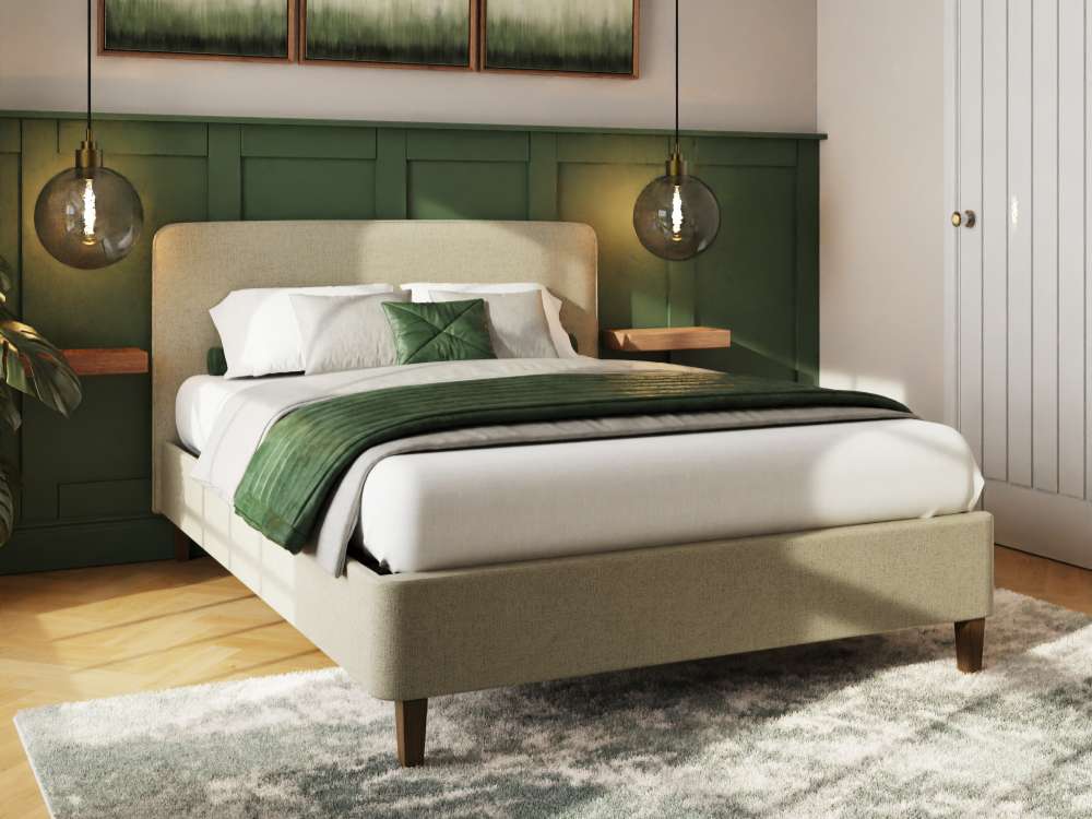 GFW Addison Bed Frame Beige Kingsize