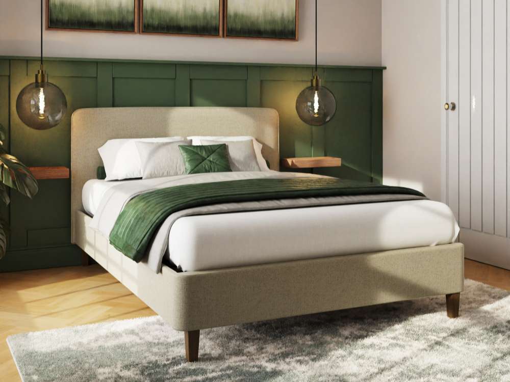 GFW Addison Bed Frame Beige Double