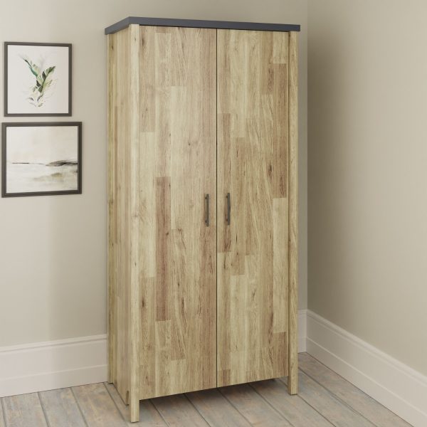 GFW Cascina 2 Door Wardrobe  Euro Oak | Bed Sava