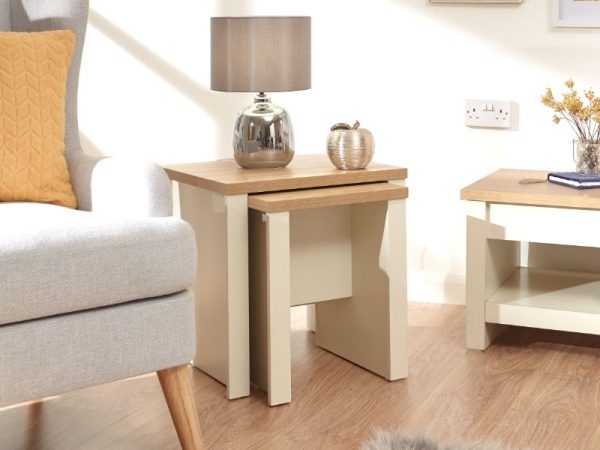 GFW Lancaster Nesting Tables Cream | Bed Sava