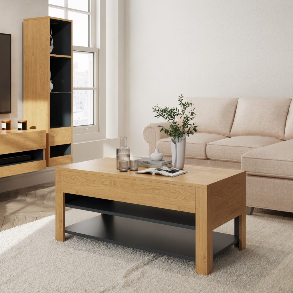 GFW Leon Coffee Table with LED-Oak