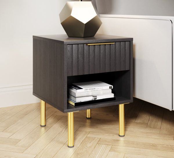GFW Nervata Lamp Table Black | Bed Sava