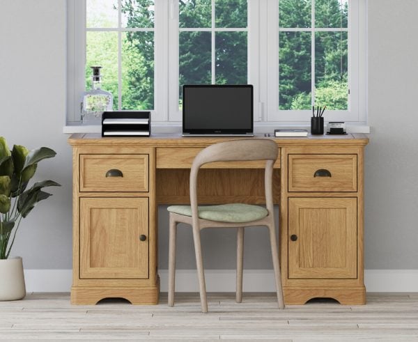 Cambridge Solid Oak Computer Desk | Bed Sava