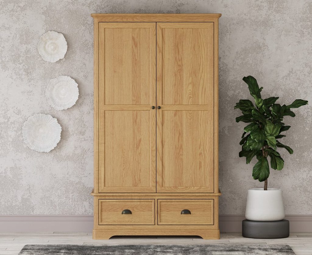 Cambridge Solid Oak Double Wardrobe