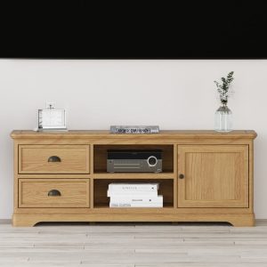 Cambridge Solid Oak Super Wide TV Cabinet | Bed Sava