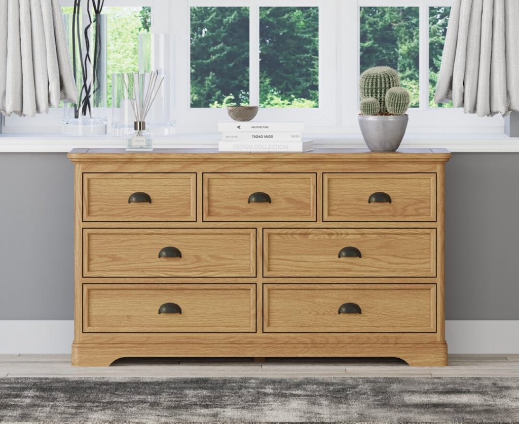 Cambridge Solid Oak Wide Chest Of Drawers