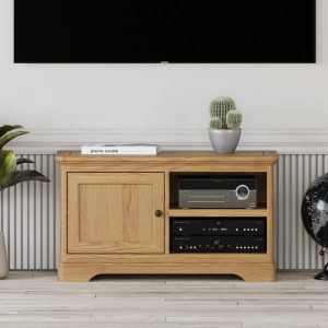 Cambridge Solid Oak Small TV Cabinet | Bed Sava