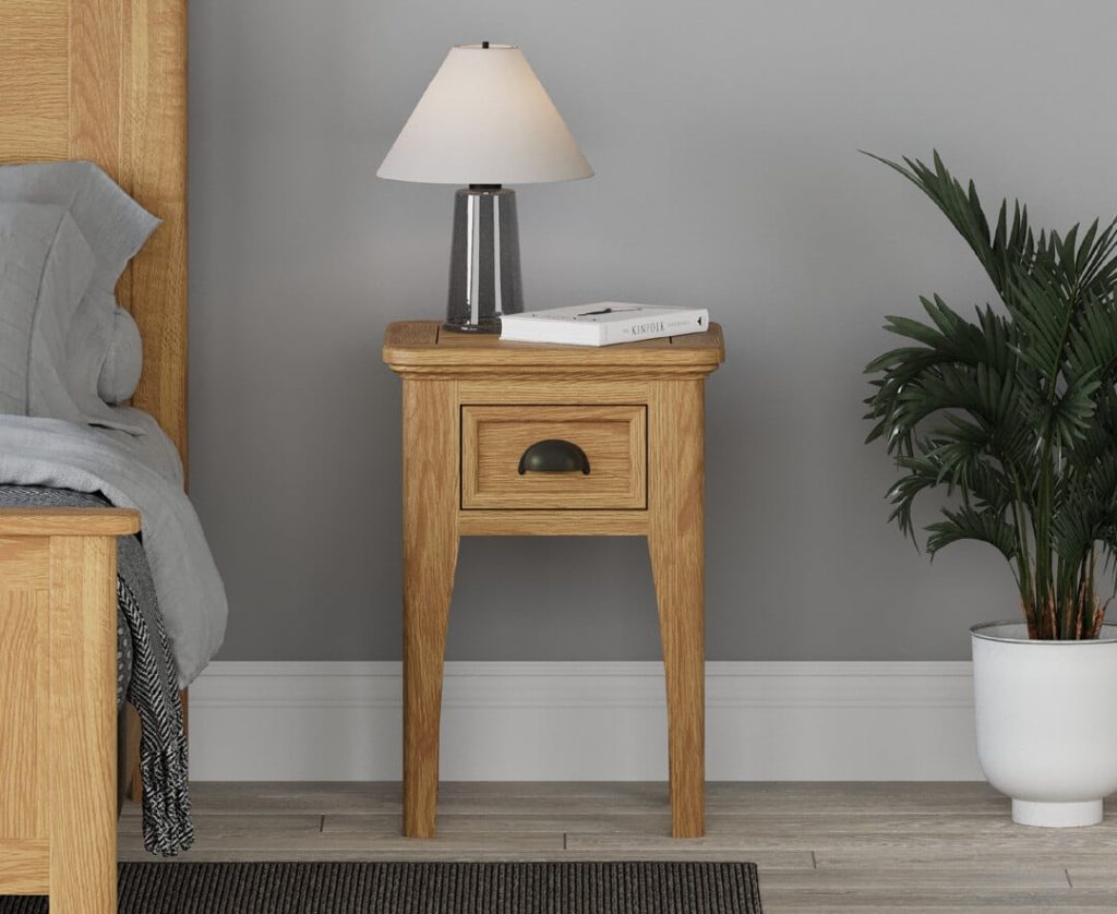 Cambridge Solid Oak 1 Drawer Bedside